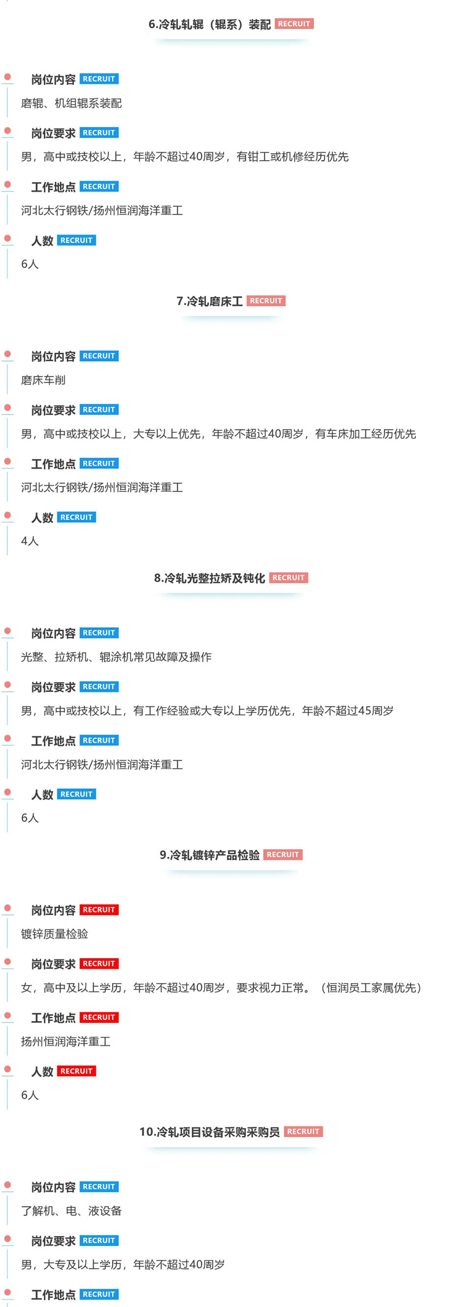 中?？蓤?！河北太行鋼鐵集團有限公司招聘61人信息